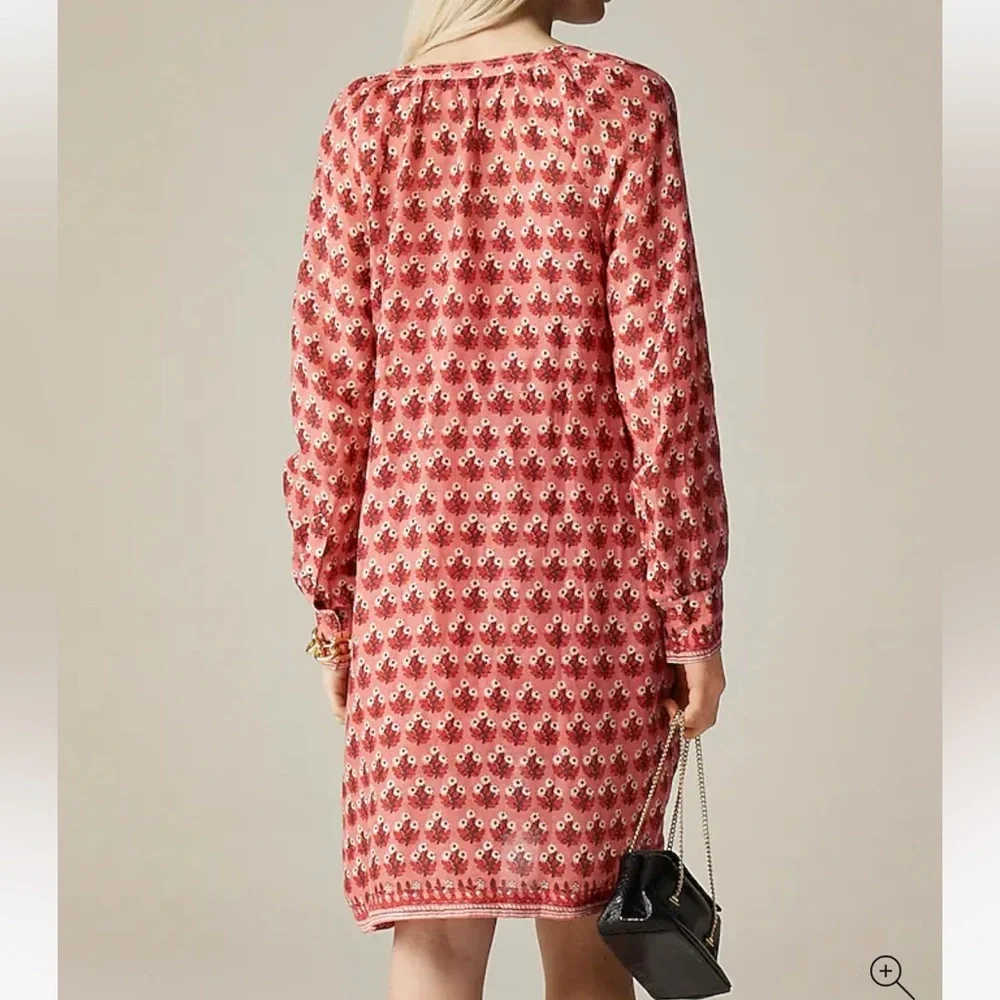 J.Crew Cabana mini‎ dress in block-print ramie